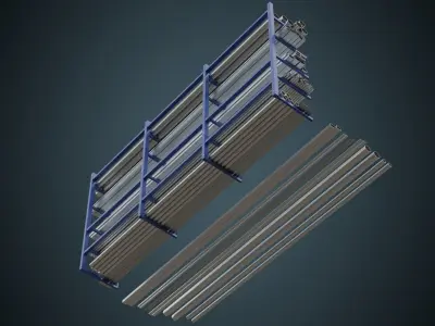Pipe Rack 1 Basic Low-poly 3D model