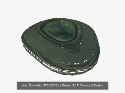 10 Alien Spaceships UFO Collection E Green - Spacecraft 3D Model Pack