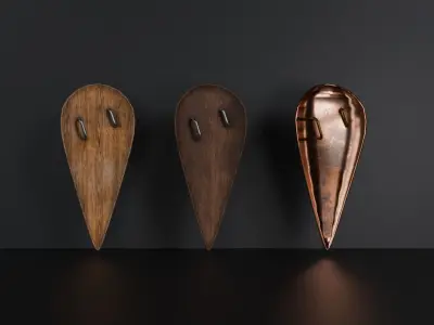 Medieval shield 3 in 1 Low-poly 3D model
