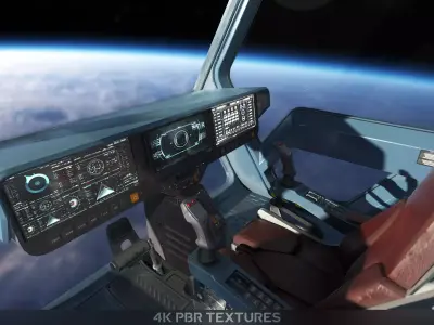 Sci Fi Fighter Cockpit 8 Low-poly 3D model