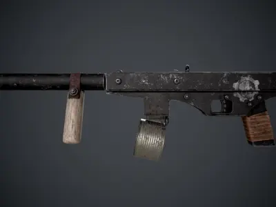 post-apocalyptic weapons Low-poly 3D model