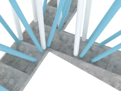 Industrial Anchor Platform With Railings 3D model