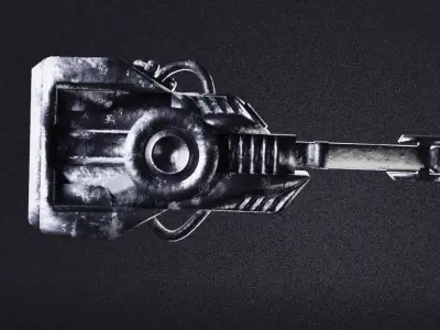 Coilgun Sci-fi Cannon Lowpoly Gameready PBR Textures Low-poly 3D model