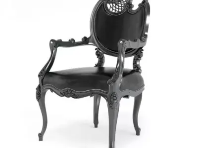 Leather Antique Elaborate Chair 3D model