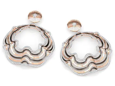 Mahal Wave Earring 3D print model