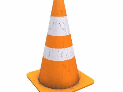 Safety Cone Low Poly Low-poly 3D model