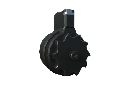 X FAL 50 Round Drum Magazine For 308 Rifles Low Poly PBR  Low-poly 3D model