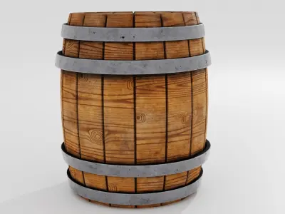 Wooden Barrel 3D model