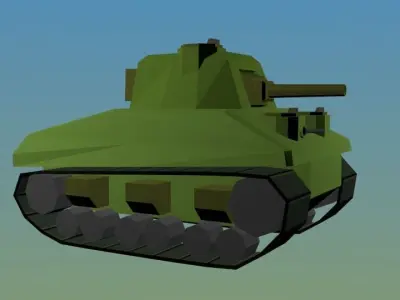 Low Poly WW2 Sherman Tank Free low-poly 3D model
