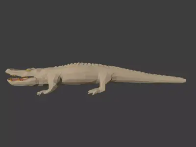 LowPoly - Polygonal Crocodile Low-poly 3D model