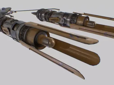 Starwars Anakin Podracer Low-poly 3D model