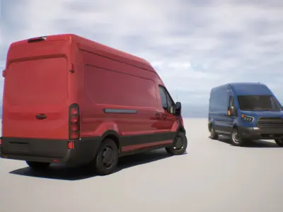 Cargo Van - Transit - Game Ready Vehicle Low-poly 3D model