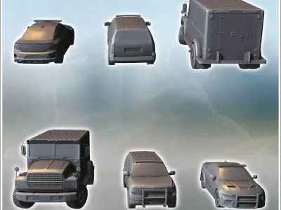 Modern police vehicle incl Chevrolet Tahoe and Dodge Charger 6 - 3D print model