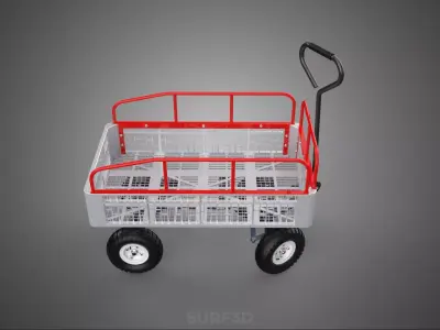 LIFEGUARD BEACH COAST SAND SEA CART WAGON TROLLEY WHEELBARROW 4W 3D model