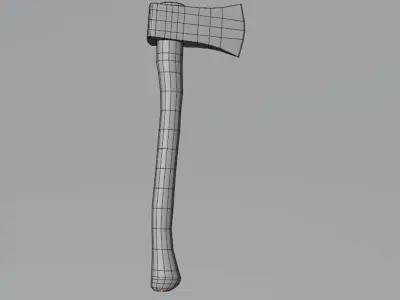 Medieval ax for game Low-poly 3D model