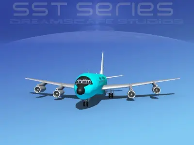 Boeing 707-320 SS Braniff Intl 1 3D model