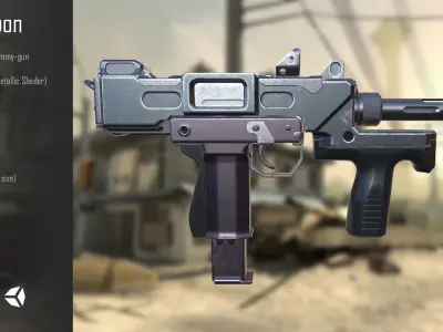Tommy-gun weapon in call of duty ops Low-poly 3D model