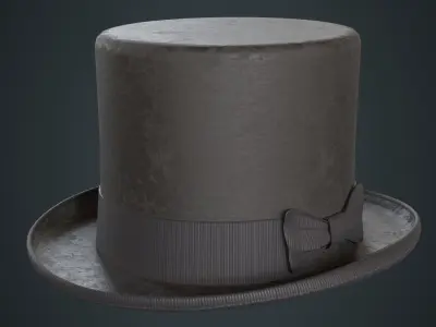 Top Hat 2B Low-poly 3D model