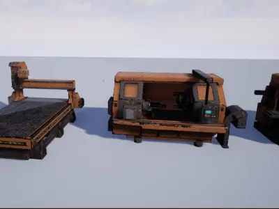 Industrial Machine Low-poly 3D model