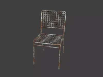 Simple Rusty Metal Chair Low-poly 3D model