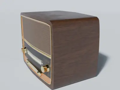 Retro Radio Low-poly 3D model