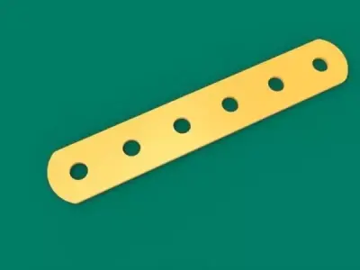 Flat Metal Strip 6 Holes - Meccano Part Free 3D model