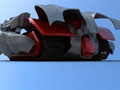 Futuristic Track Drive Battle Tank 3D model