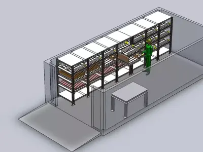 Press brake tool cabinet 3D model