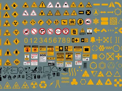 Polygon Decals - 201 pieces - Collection 1 Low-poly 3D model