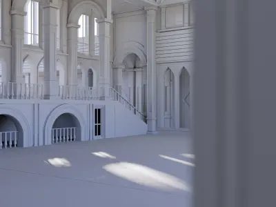 Medieval Palace 3D Model Low-poly 3D model