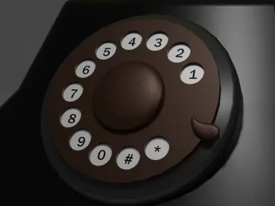 Banana Rotary Style phone Low-poly 3D model