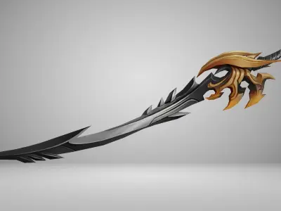 Futuristic Sword Low-poly 3D model 21