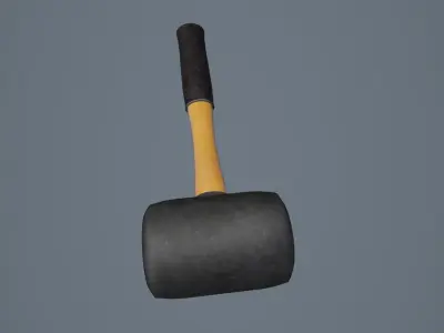Rubber Hammer 01 Low-poly 3D model