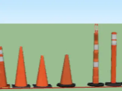 TrafficBarrier Cone Set 7 Unique Quality 3D Models Low Poly Game Low-poly 3D model