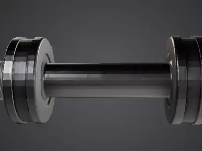 Industrial Flanged Shaft 3D model