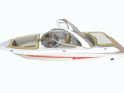 Speedboat 6 Low-poly PBR Low-poly 3D model