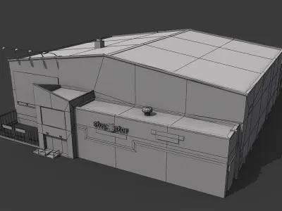 Self Storage Warehouse Low-poly 3D model