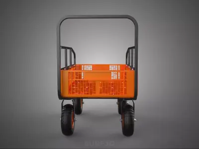 LUGGAGE TROLLEY WAGON CART BAGGAGE AIRPORT HOTEL TERMINAL OFFICE 3D model