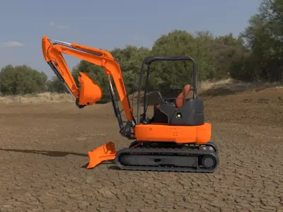 Mini Excavator Hitachi  3D model 3D model