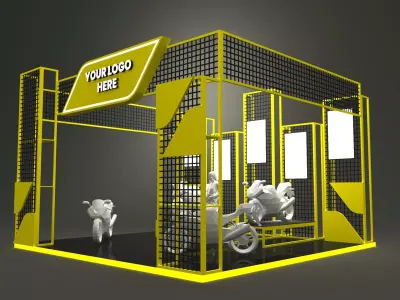 Modern Tradeshow Booth 6x6 m Motor Display 3D model