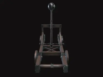 Medieval Catapult V02 New Low-poly 3D model