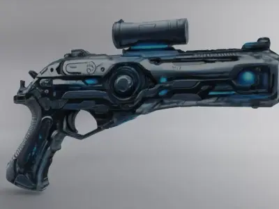 Neon Pulse Blaster Low-poly 3D model