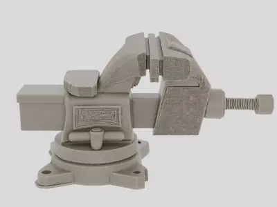 Heavy Duty Bench Vise for 3D print Free low-poly 3D model