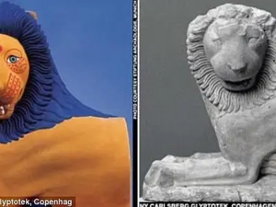 Ancient Greek Stone Lion Damaged Low-poly 3D model
