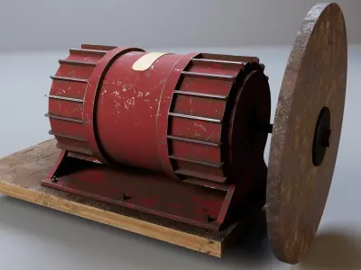 soviet grinding machine Low-poly 3D model