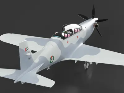Training Aircraft Pilatus PC-21 Grey 3D model purchase