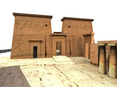 Temple of  Isis Philae Aswan Egypt - Low Poly 3D model