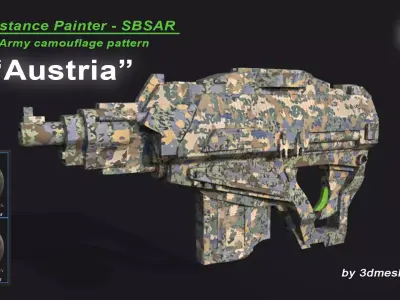 Austria - Army Camouflage Pattern - SBSAR Material 3D model