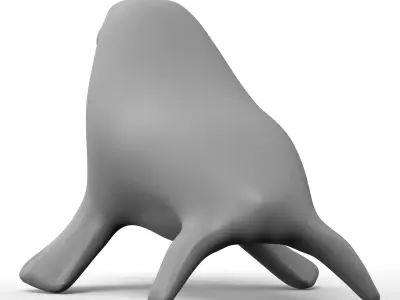 Walrus Base Mesh Low-poly 3D model