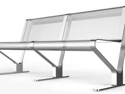 Waiting Room Seat V2 2 Big Seats 3D model